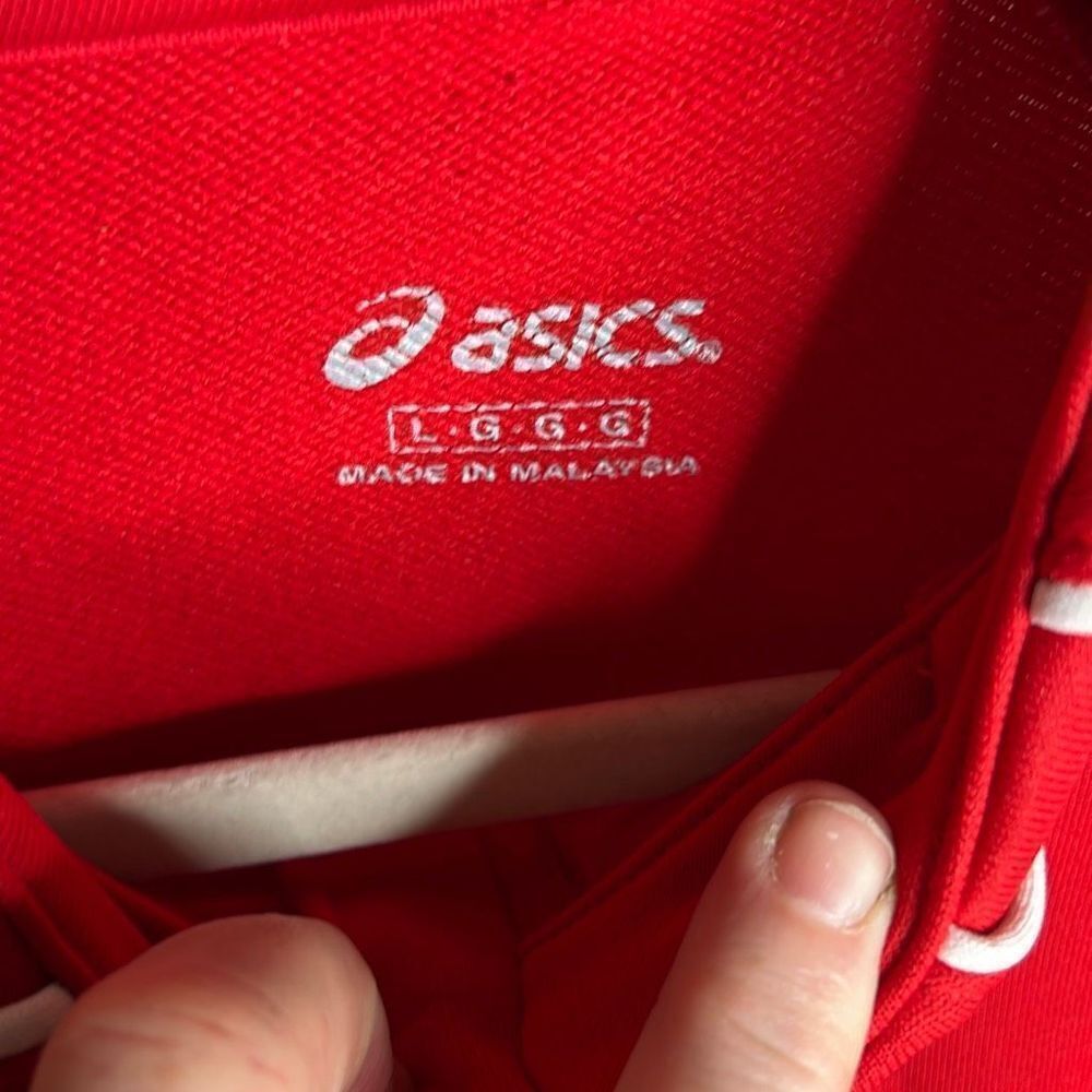 ASICS WOMEN'S COMPETITION 1/2 ZIP JACKET SWEATSHIRT, RED Size Large - Picture 4 of 7
